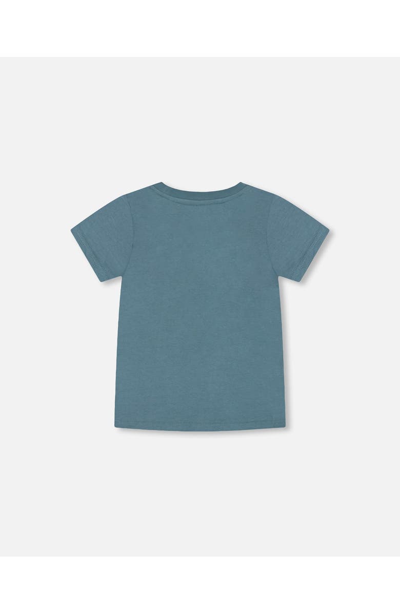 Deux par Deux Little Boy's T-Shirt Pine Green Dinosaur Print, Alternate, color, 