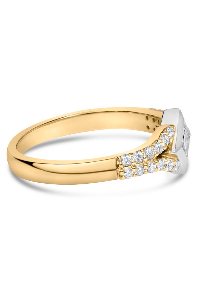 10K Two Tone Color 1/2 Cttw Diamond Kite and Split Shank Ring, Alternate, color, Yellow