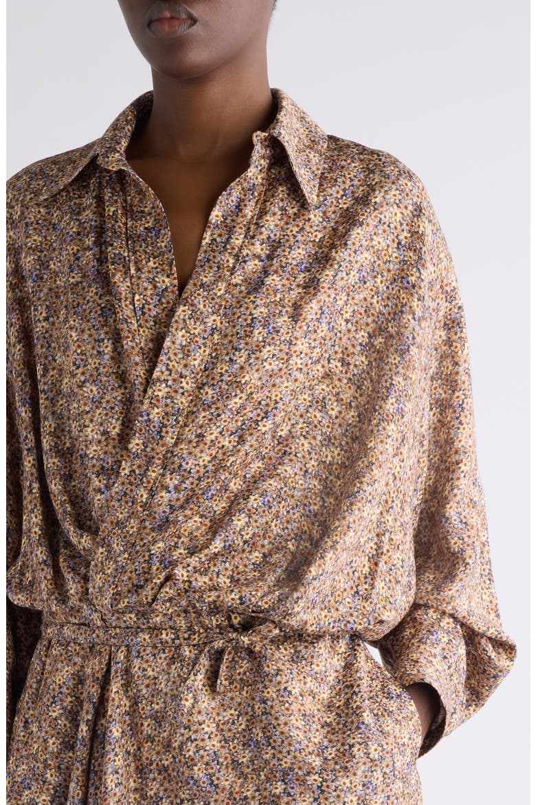 Harmony Floral Long Sleeve Minidress, Alternate, color, OCHRE