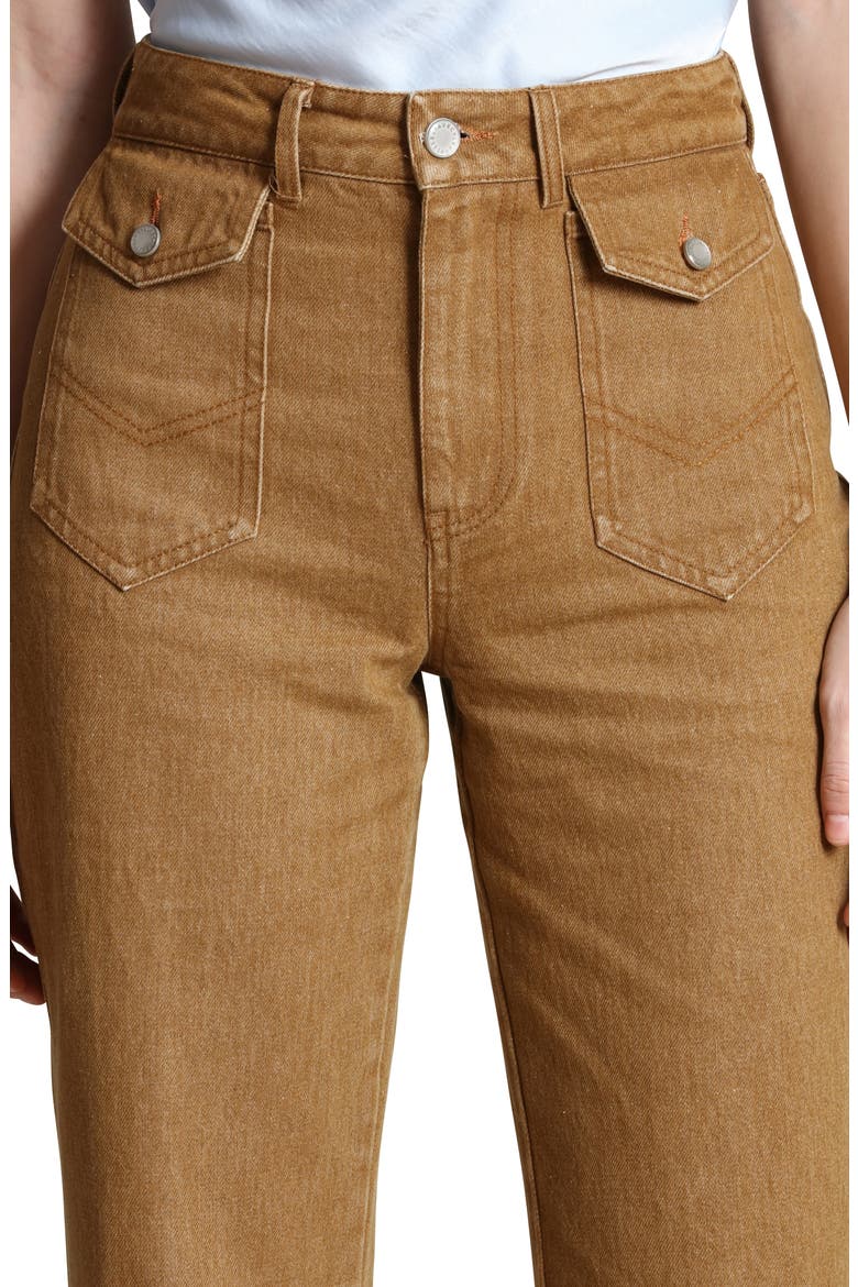 Patch Pocket Flare Jeans, Alternate, color, CAMEL