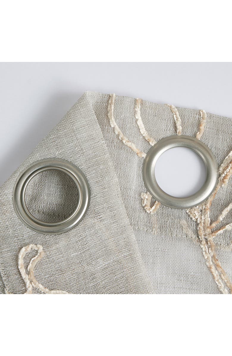 DAINTY HOME Set of 2 Embroidered Sheer Curtain Panels, Alternate, color, Linen