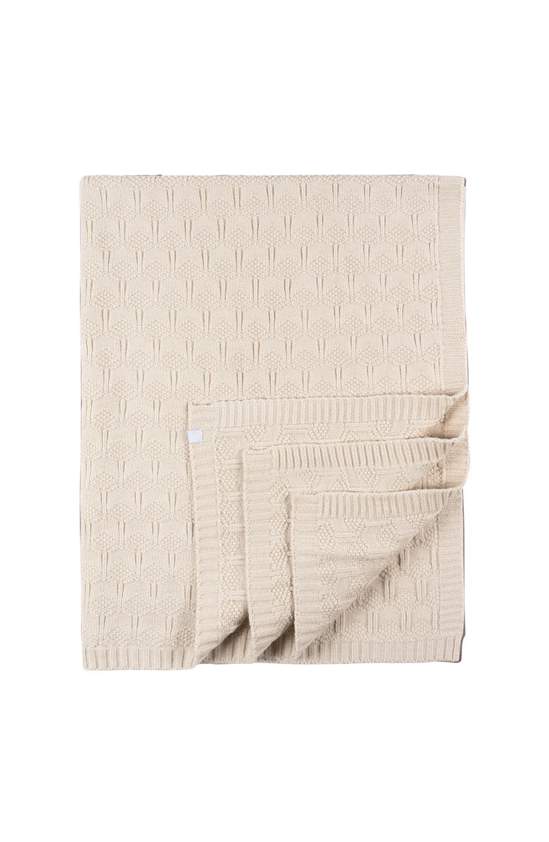 Just Born Sweater Knit Blanket Pink, Main, color, Tan