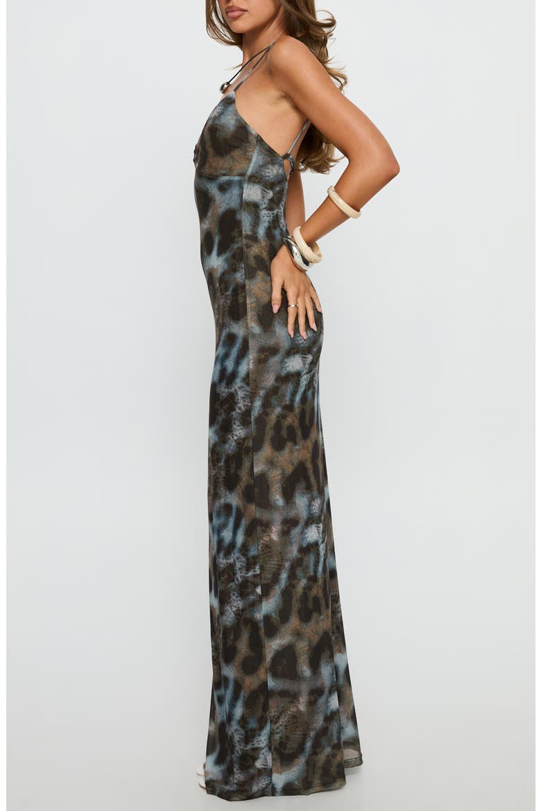 Saphrona Print Sleeveless Maxi Dress, Alternate, color, LEOPARD