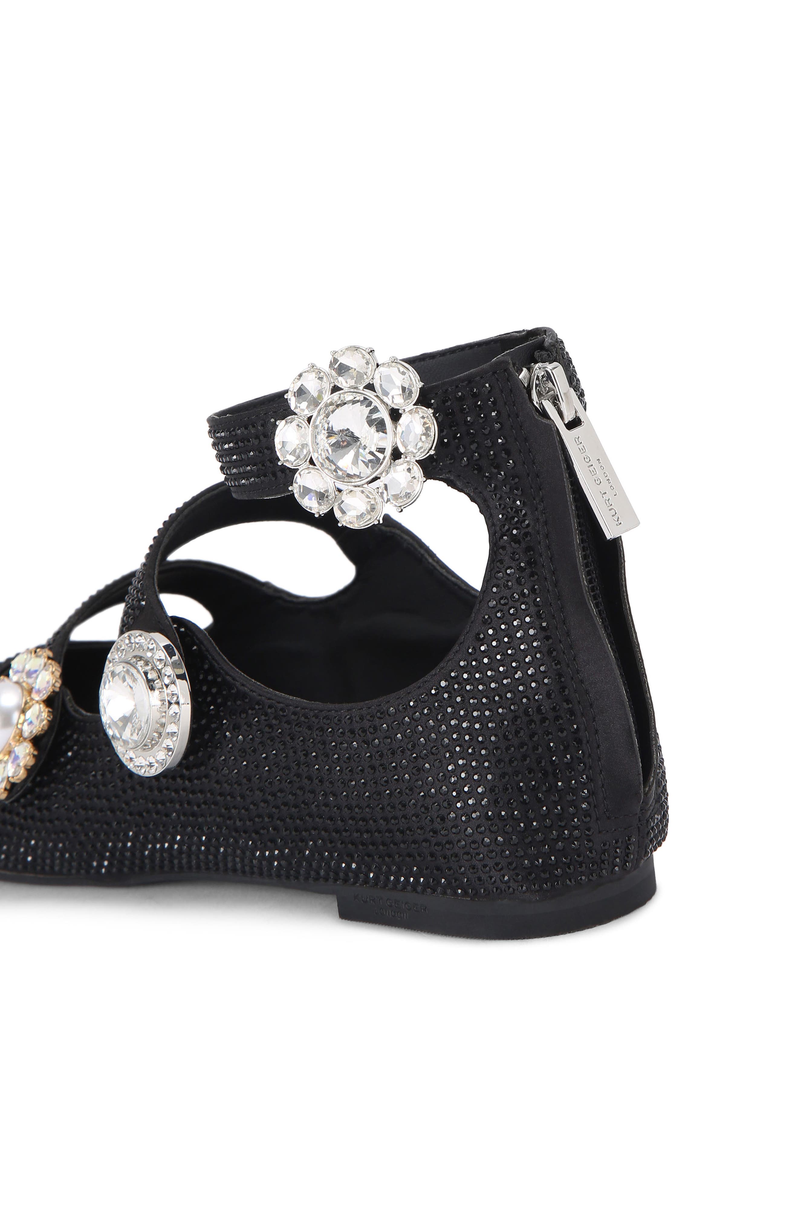 Kurt Geiger London Ankle Strap Ballet Flat, Alternate, color, Black