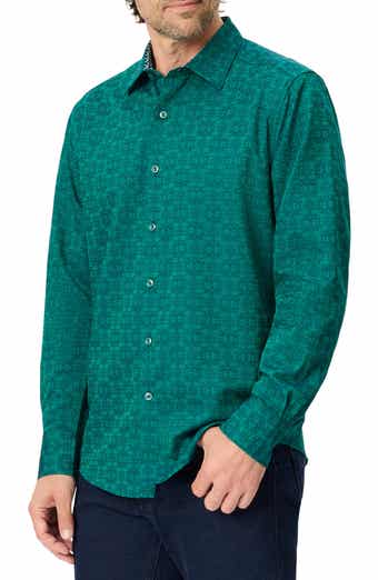 Patterned Long Sleeve Button Up Shirt