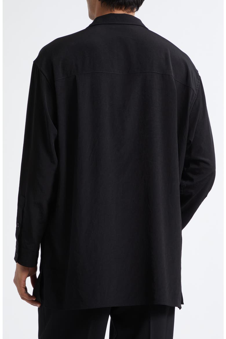 Oversize Button-Up Shirt, Alternate, color, BLACK