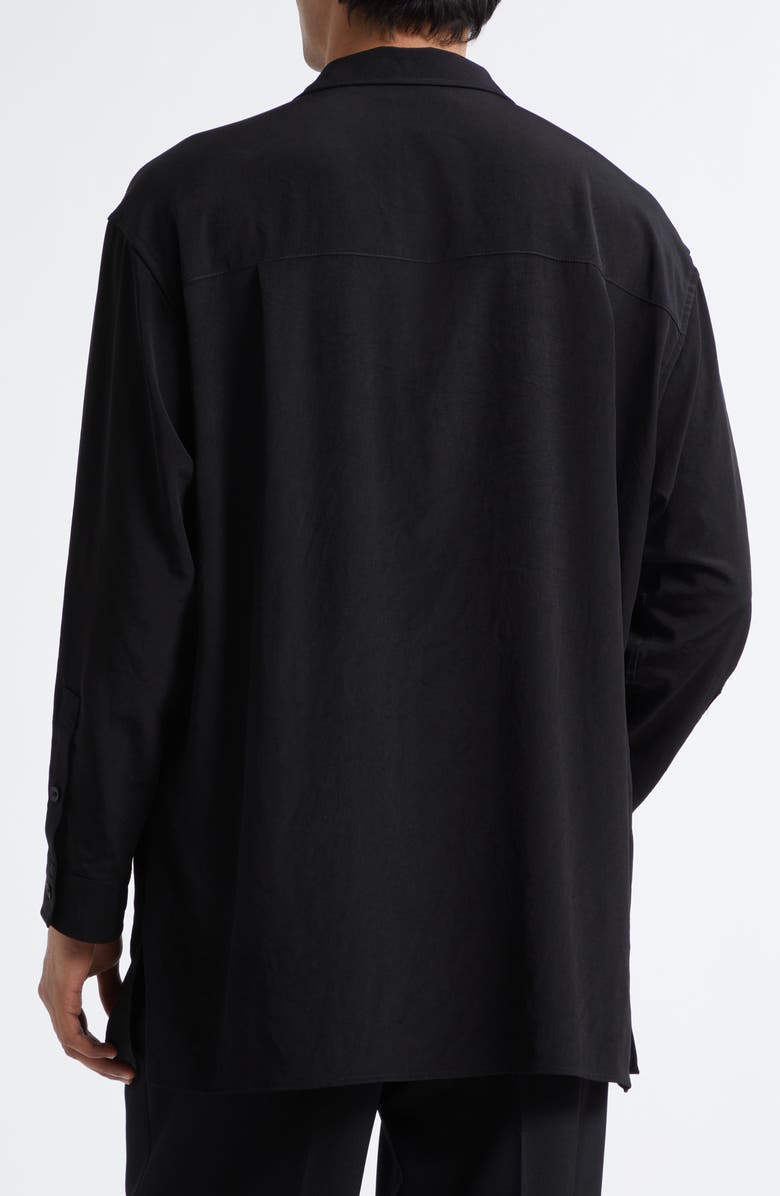 Yohji Yamamoto Oversize Button-Up Shirt, Alternate, color, Black
