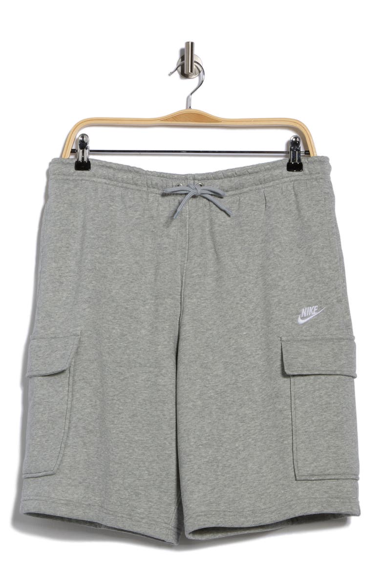 Brushed Fleece Cargo Shorts, Alternate, color, DARK GREY HEATHER/ LIGHT GREY