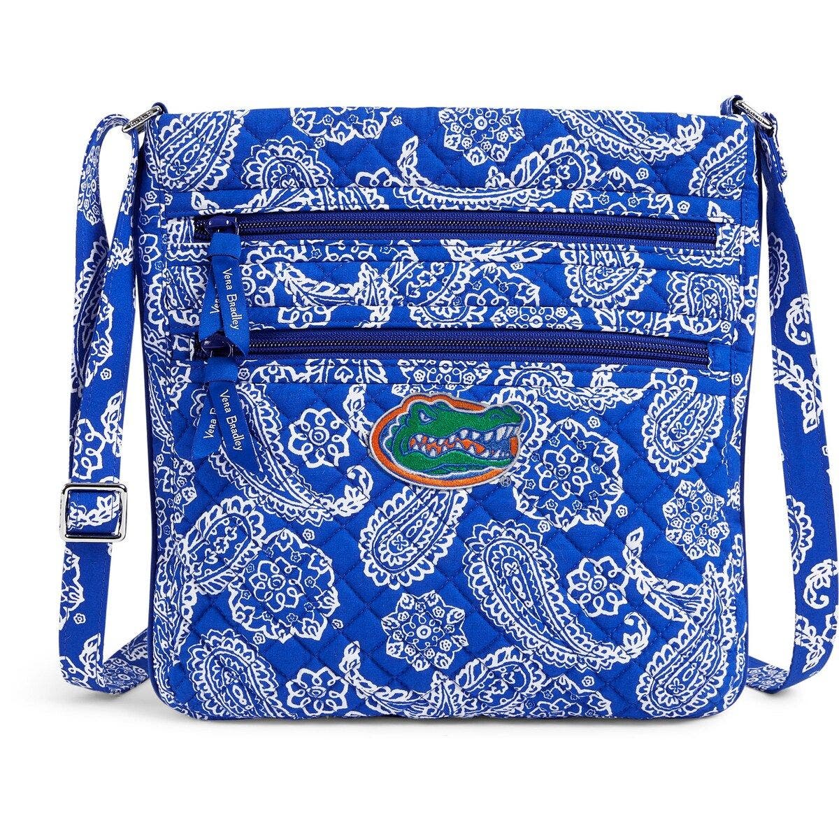 VERA BRADLEY Women's Vera Bradley Royal Florida Gators Iconic Triple-Zip Bandana Hipster Crossbody Purse, Main, color, Royal