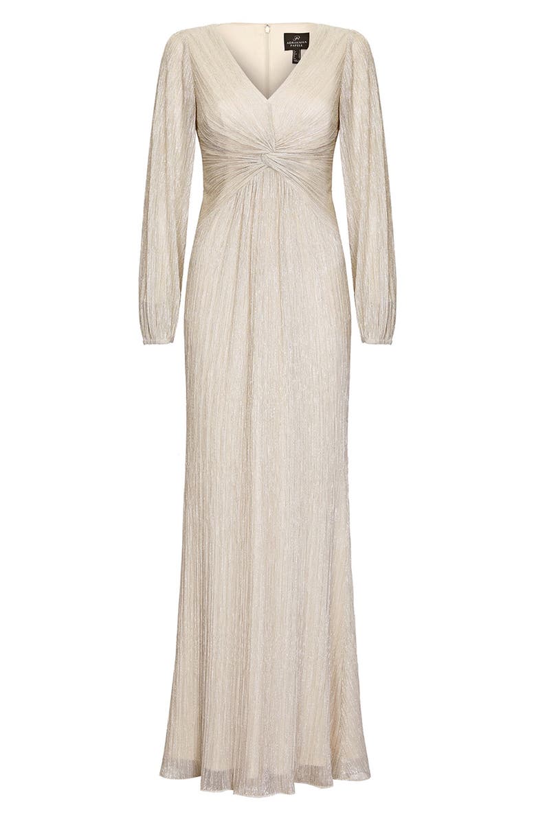 Adrianna Papell Glitter Knit Long Sleeve Gown, Alternate, color,