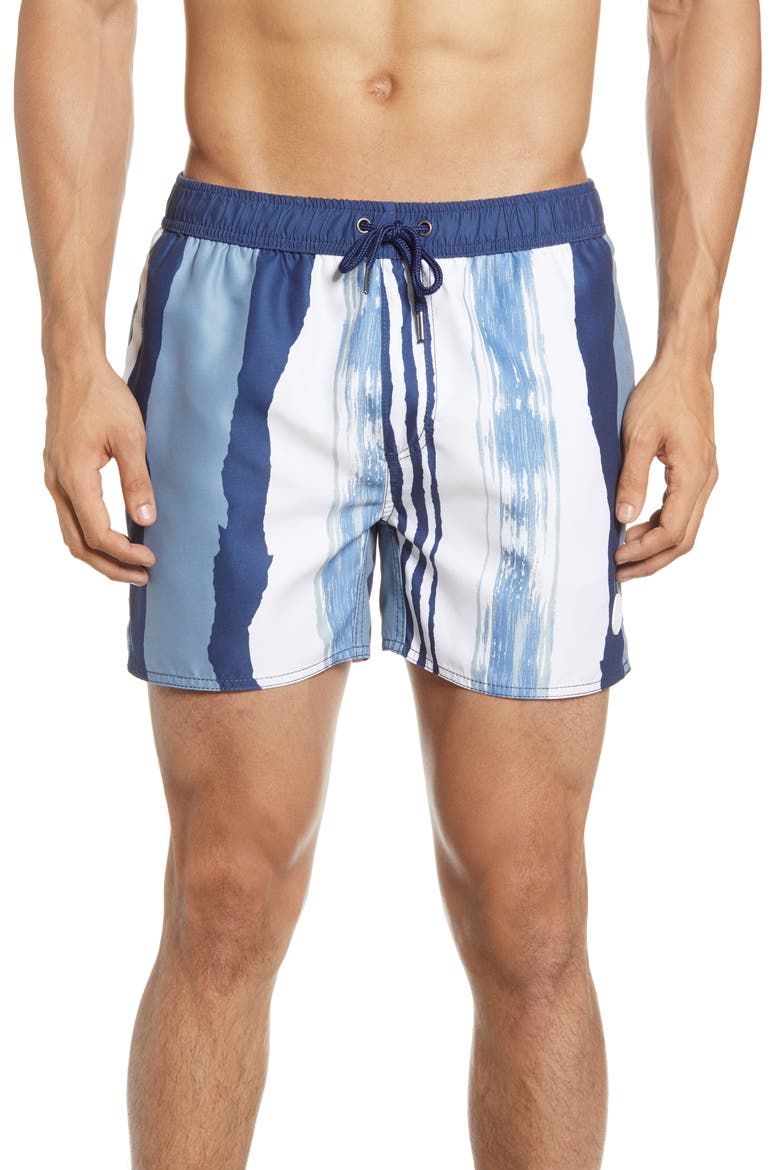 Stripe Swim Trunks, Main, color, BLUE