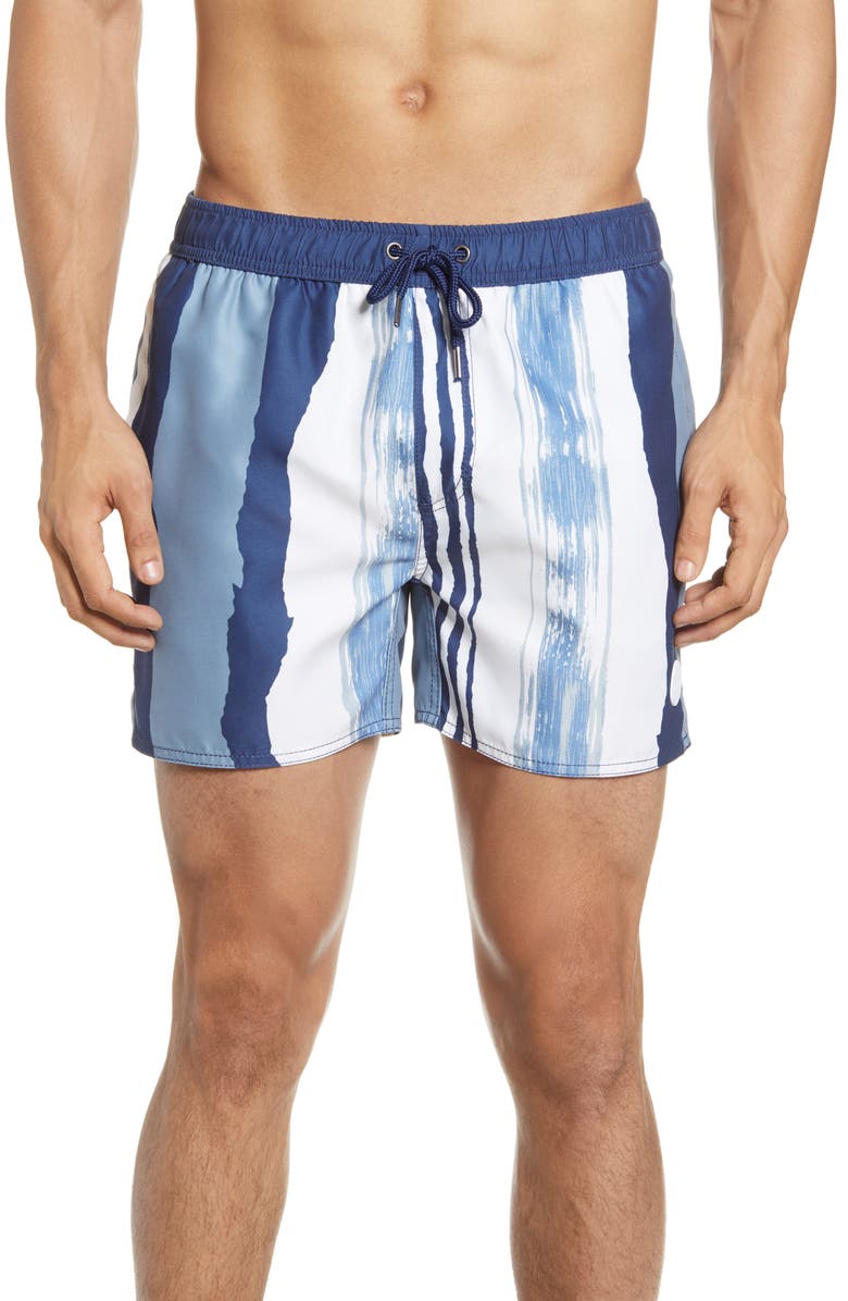 Native Youth Stripe Swim Trunks, Main, color, 