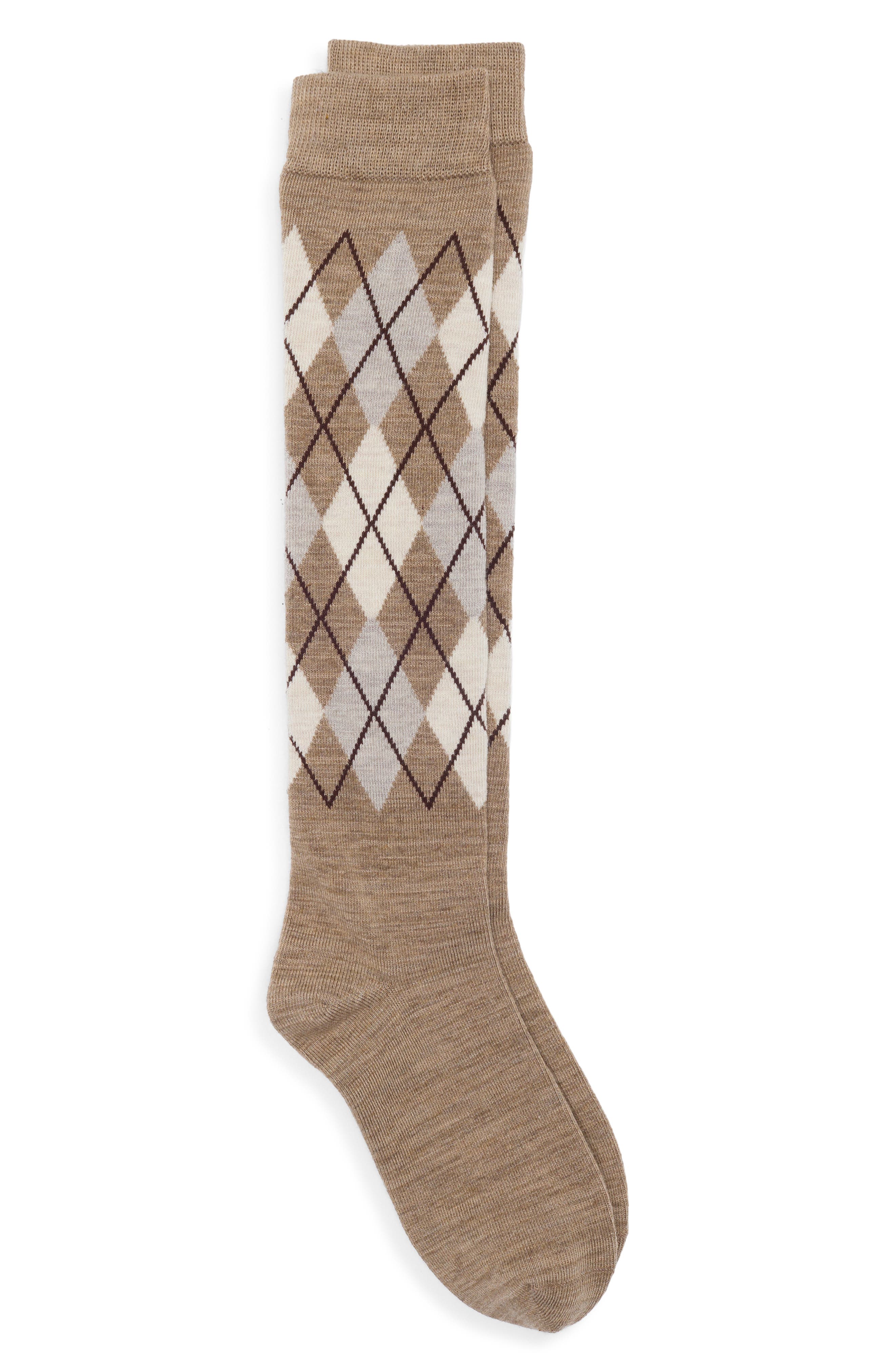 LIGHT BROWN HEATHER ARGYLE