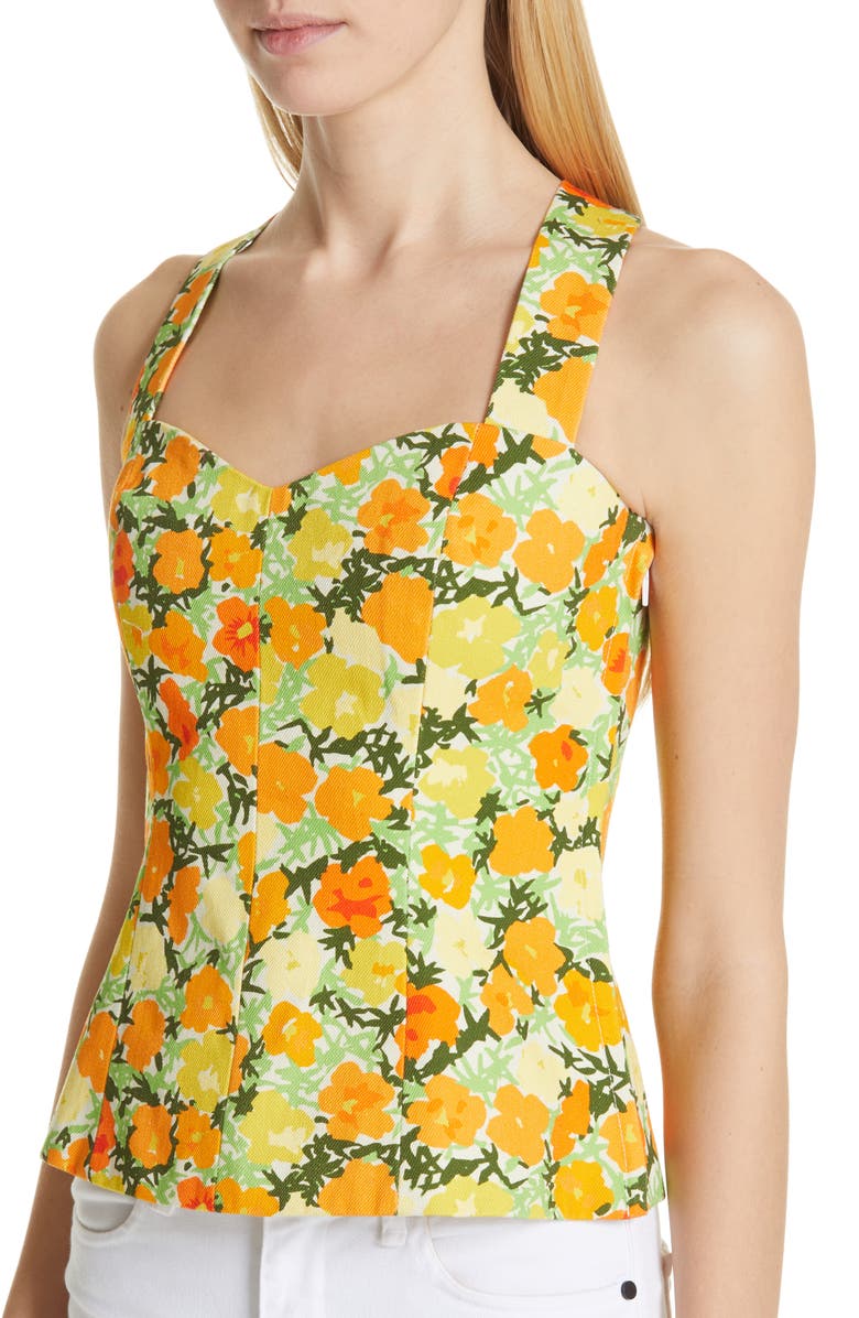 Simon Miller Alga Floral Sleeveless Twill Top, Alternate, color, 