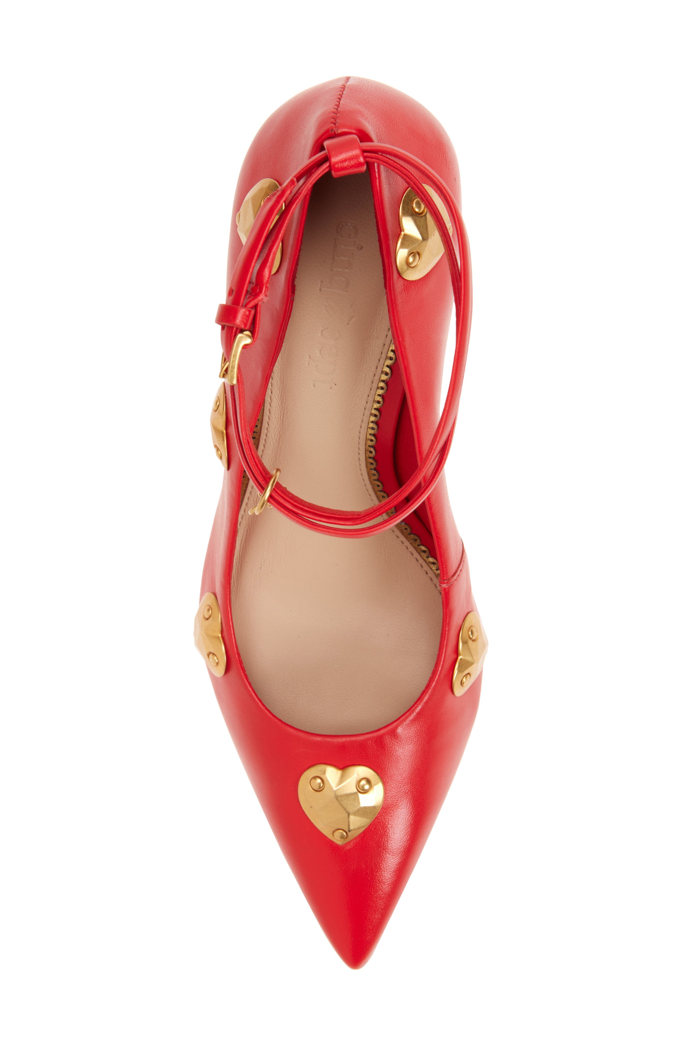 Cinq à Sept Madison Ankle Strap Pump, Alternate, color, Cardinal/ Gold
