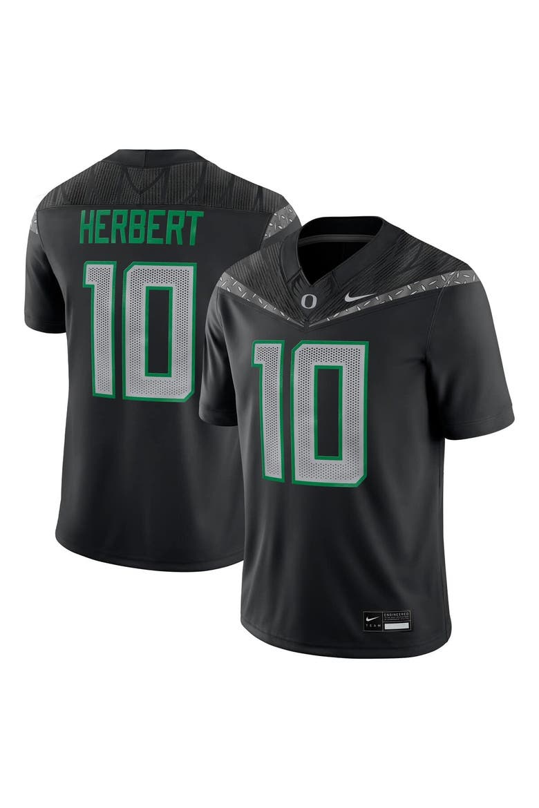 Men's Nike Justin Herbert Black Oregon Ducks Alumni Game Jersey, Alternate, color, Black
