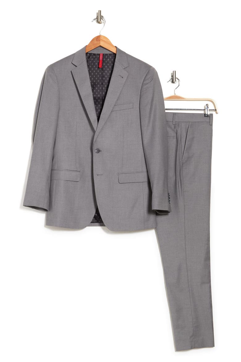 Alessio Grey Two Button Notch Lapel Slim Fit Suit, Main, color, LIGHT GREY