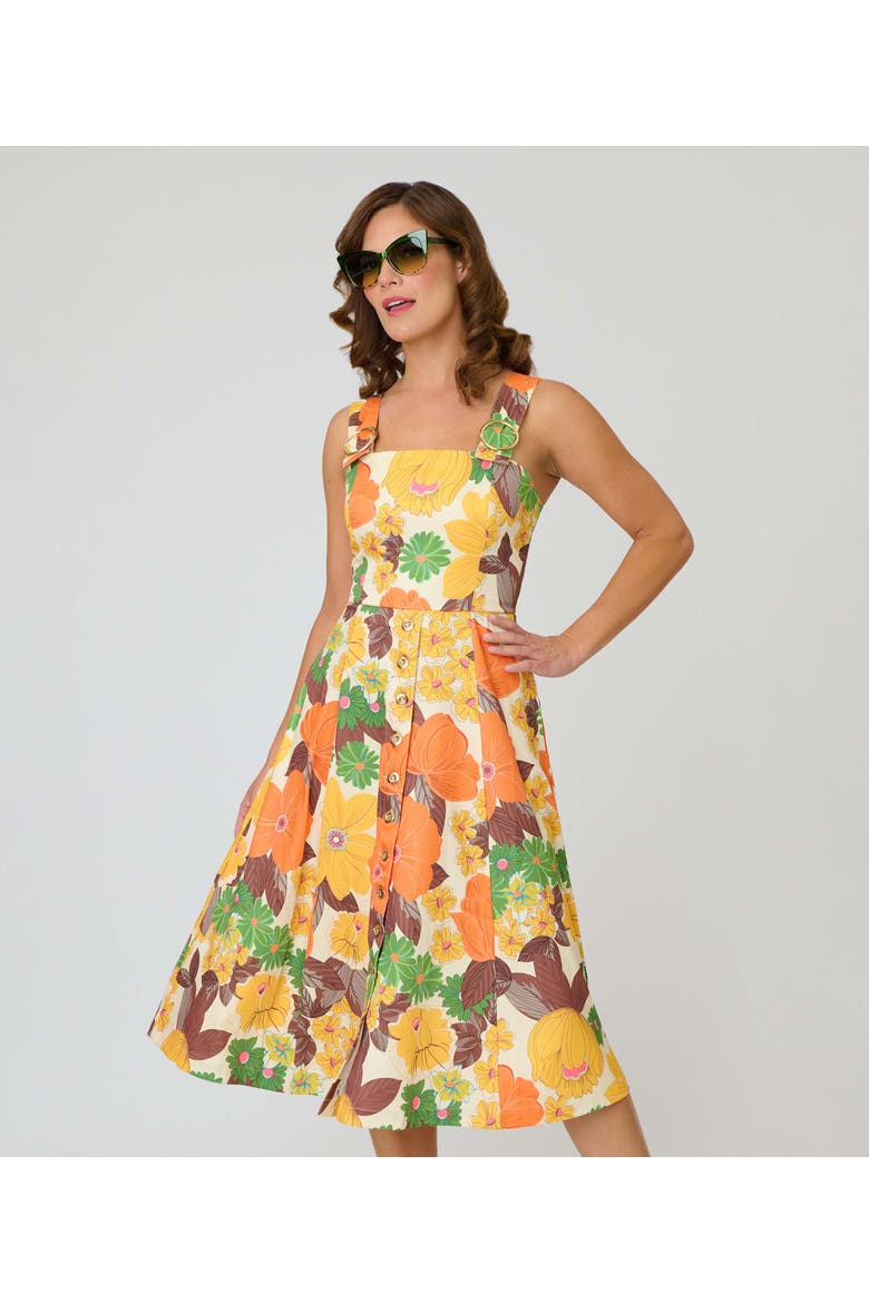 Picnic Perfect Midi Dress, Alternate, color, Orange Floral Print