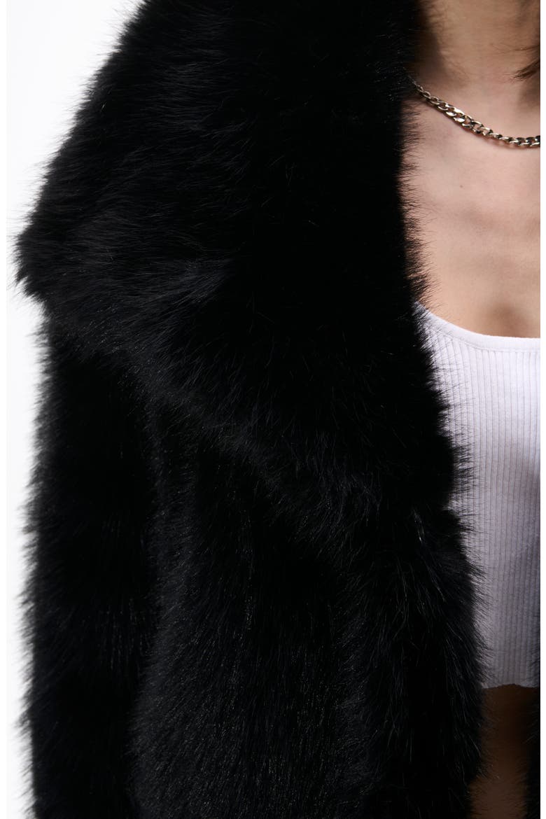 Regina Faux Fur Jacket, Alternate, color, BLACK