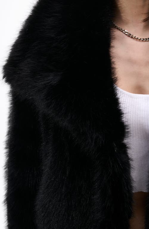 Azalea Wang Regina Faux Fur Jacket In Black