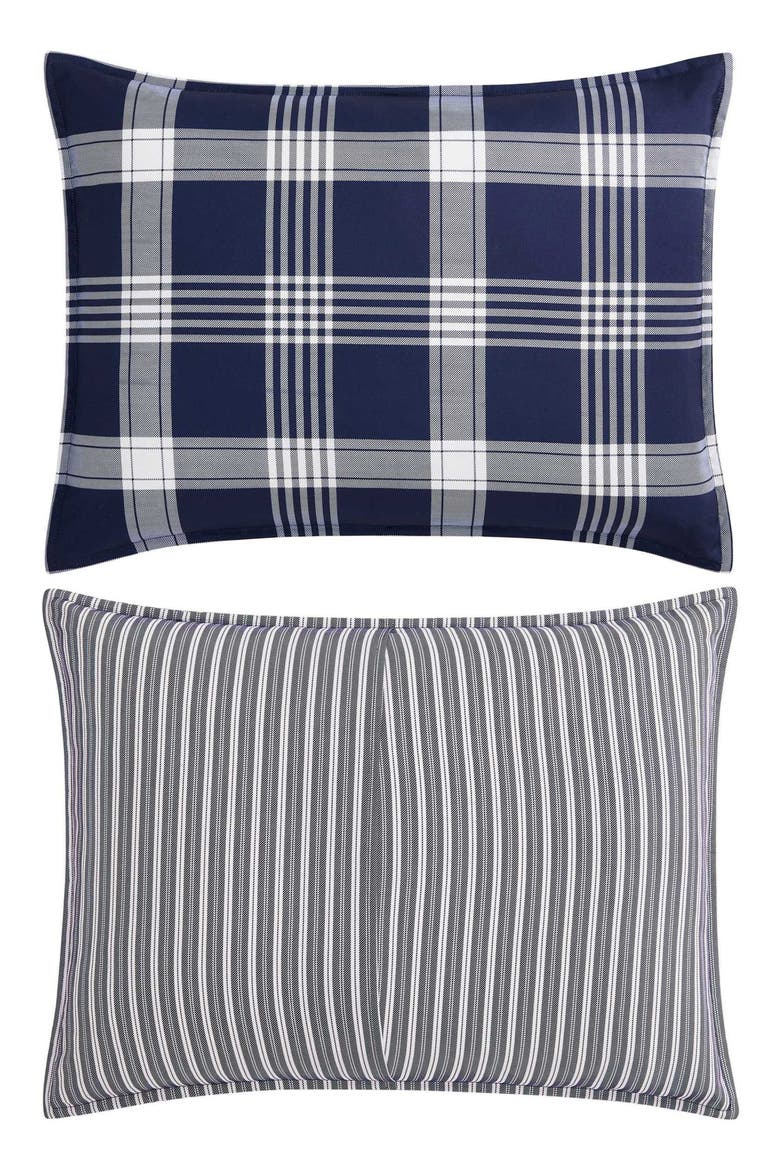 Huntington Plaid Comforter & Shams Set, Alternate, color, NAVY BLUE