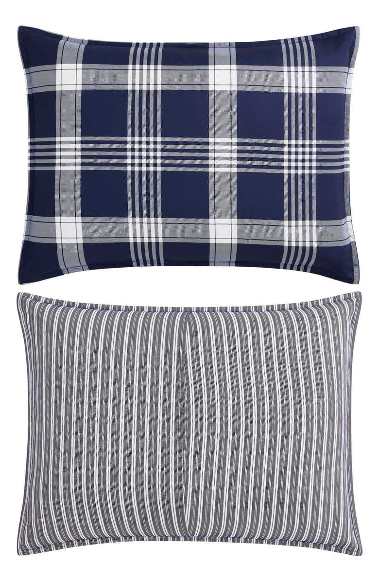 Tommy Hilfiger Huntington Plaid Comforter & Shams Set, Alternate, color, Navy Blue