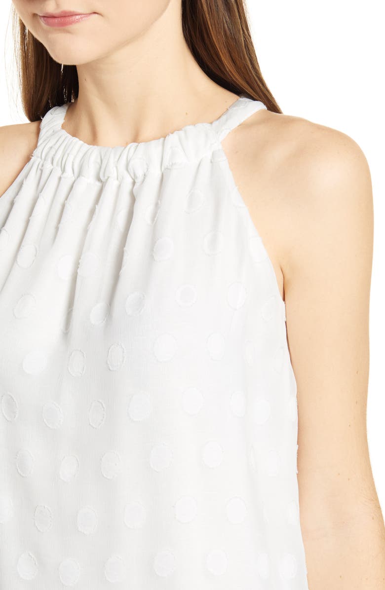 Loveappella Clip Dot Halter Neck Sleeveless Top, Alternate, color, 