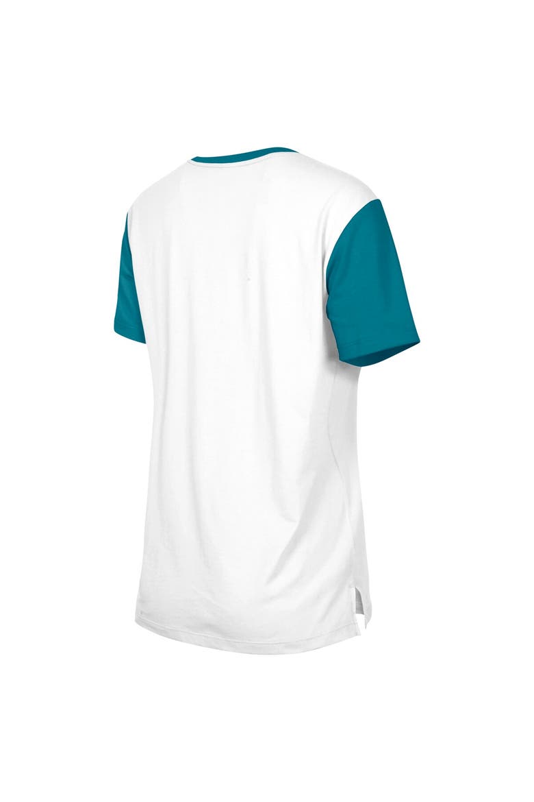 Women's New Era White/Teal Jacksonville Jaguars 3rd Down T-Shirt, Alternate, color, White