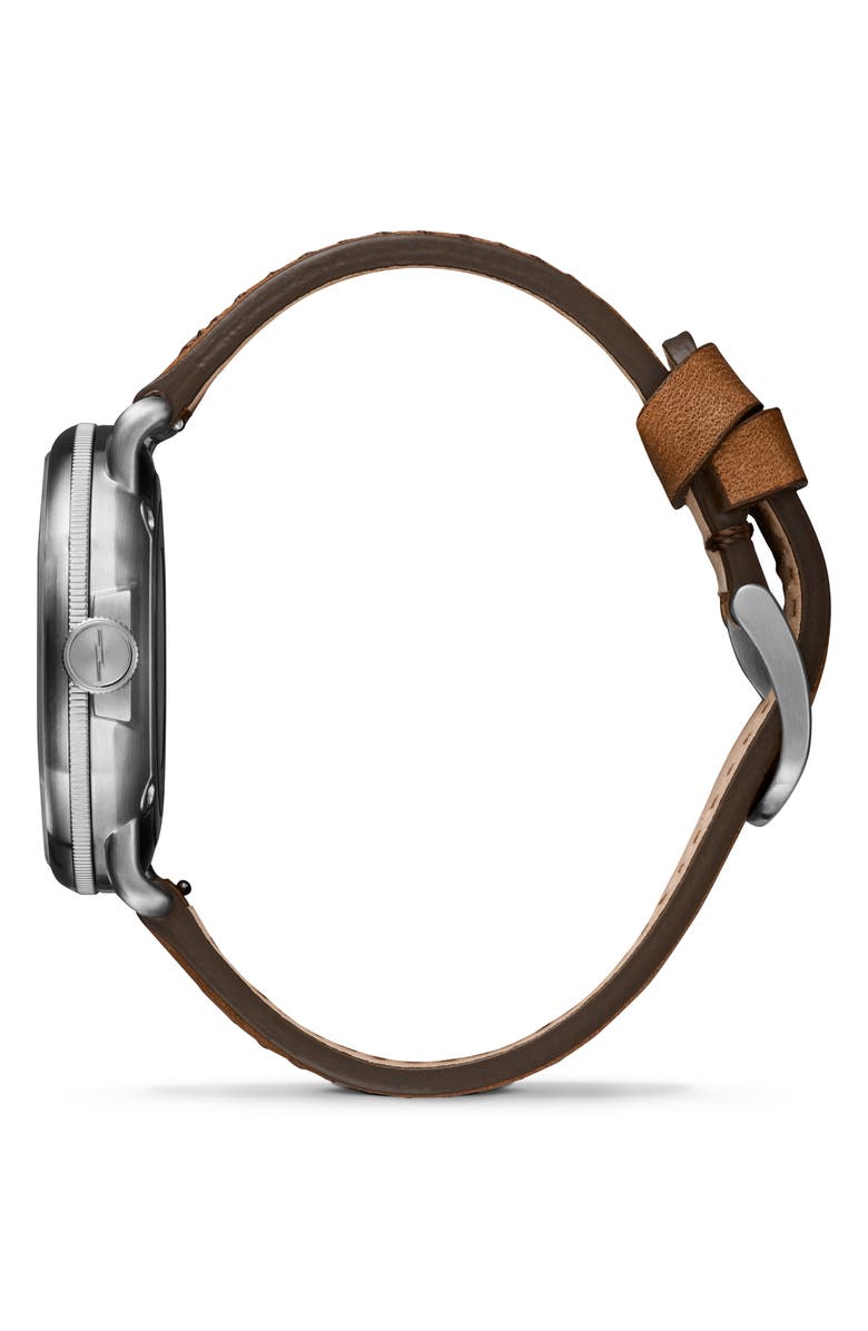 Shinola The Canfield Model C56 Leather Strap Watch, 43mm, Alternate, color, Brown