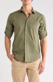 Lorenzo Uomo Trim Fit Solid Dress Shirt