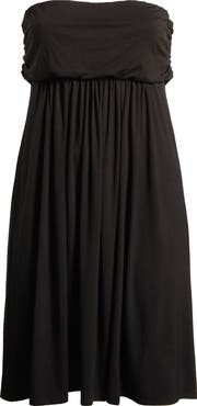 24seven Comfort Apparel Strapless Jersey Midi Dress