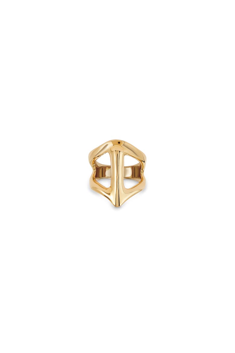 18K Gold-Plated Ring In The Shape Of A Manta Ray, Main, color, Gold