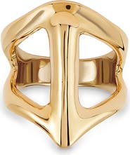 UNODE50 18K Gold-Plated Ring In The Shape Of A Manta Ray