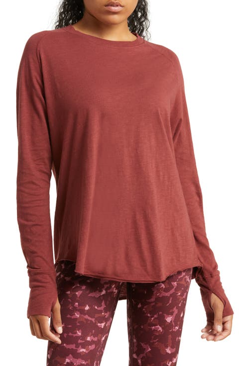 Relaxed Washed Long Sleeve Slub Tee