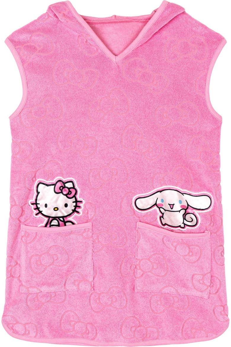 Sleeveless Hooded Swim Coverup, Alternate, color, Pink Kitty Cinnamoroll