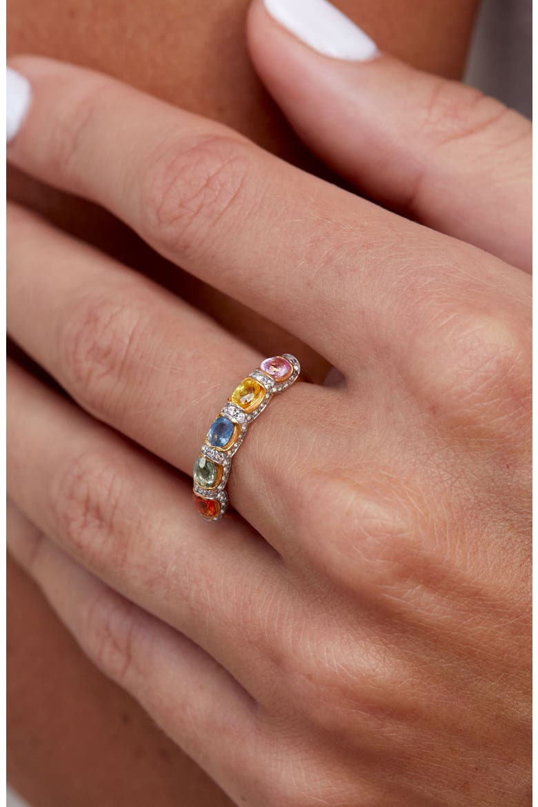 Yellow Gold Vermeil Multicolor Sapphire Ring - Size 7, Alternate, color, YELLOW
