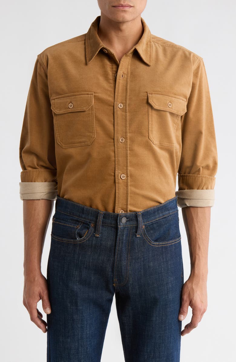 WEATHERPROOF VINTAGE Corduroy Western Work Shirt, Main, color, Chipmunk