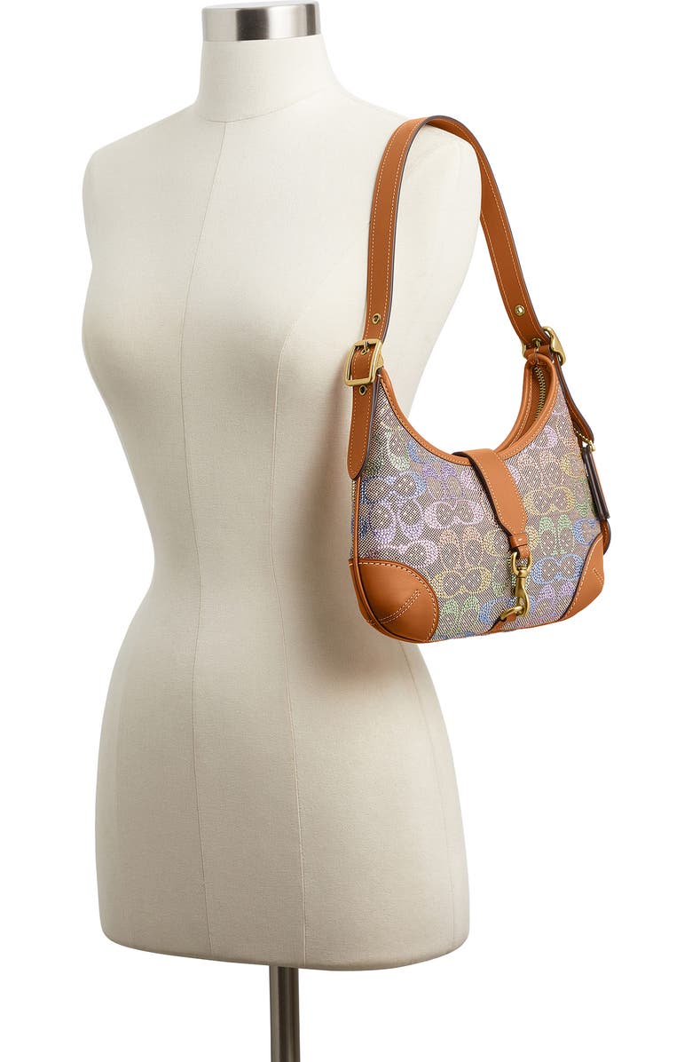 COACH Hamptons Signature Crystal Jacquard Hobo Bag, Alternate, color, B4/ Rainbow Multi