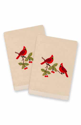 2-Piece Cardinal Pair Turkish Cotton Hand Towel Set