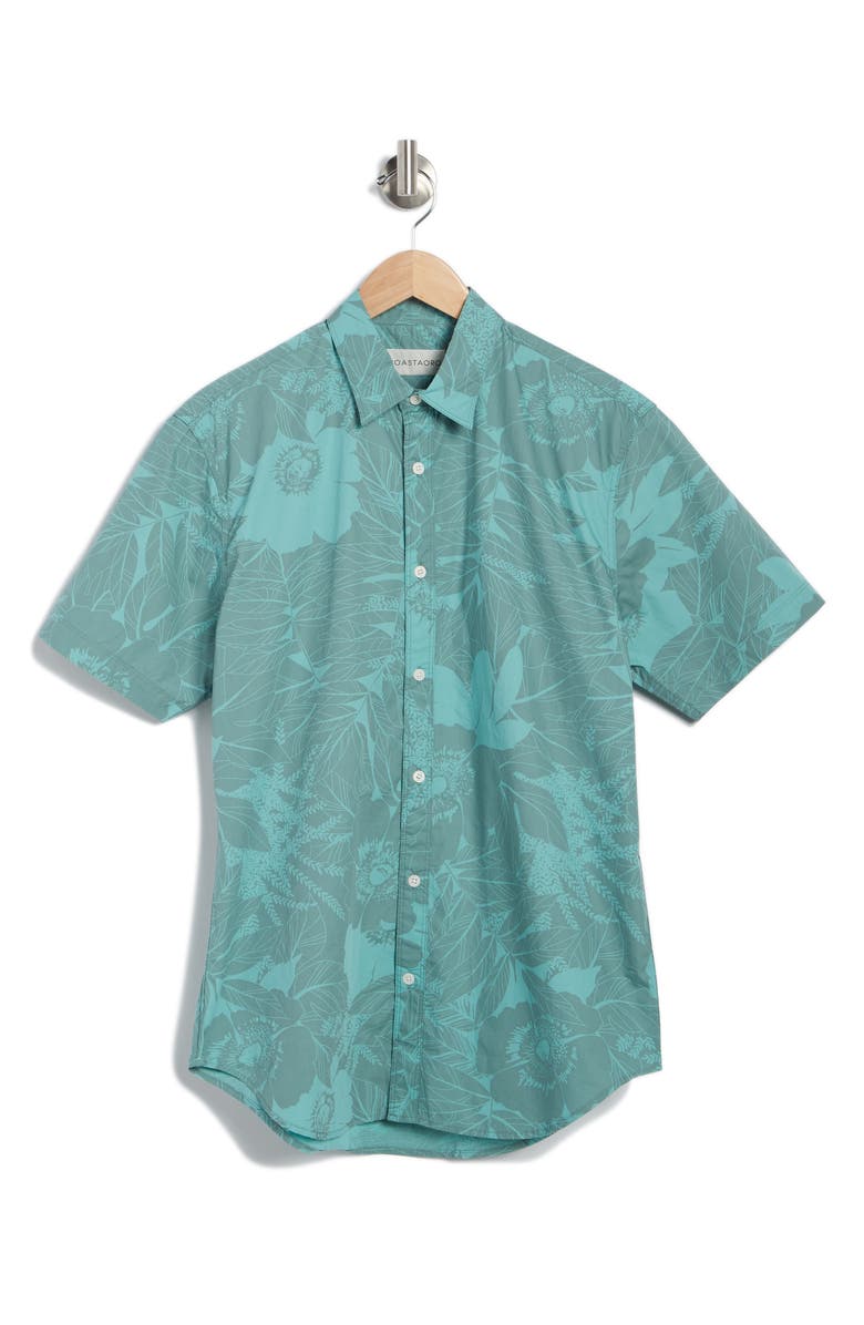 Coastaoro Astor Printed Short Sleeve Shirt, Alternate, color, Aster Seafoam