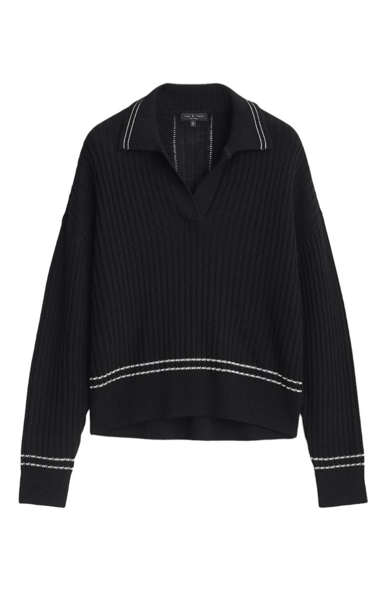rag & bone Monti Rib Polo Sweater, Alternate, color, 