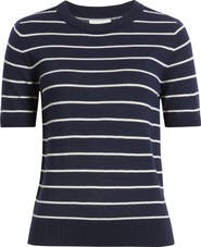 Caslon® Short Sleeve Merino Wool Blend Sweater Top