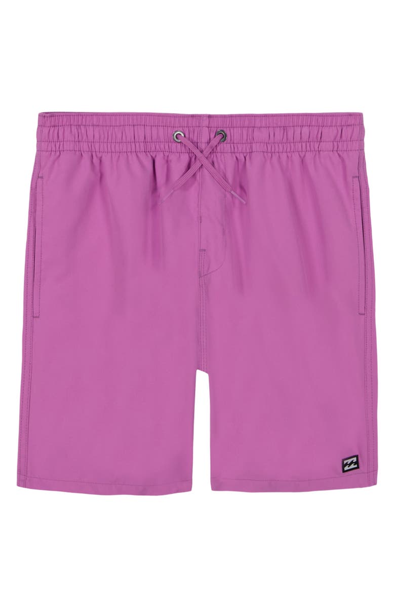 Billabong Kids' All Day Layback Swim Trunks, Main, color, Fuschia