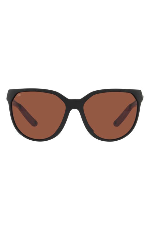 Mayfly 58mm Polarized Round Sunglasses