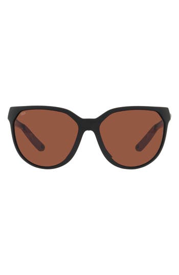 Costa Del Mar Mayfly 58mm Polarized Round Sunglasses In Matte Black