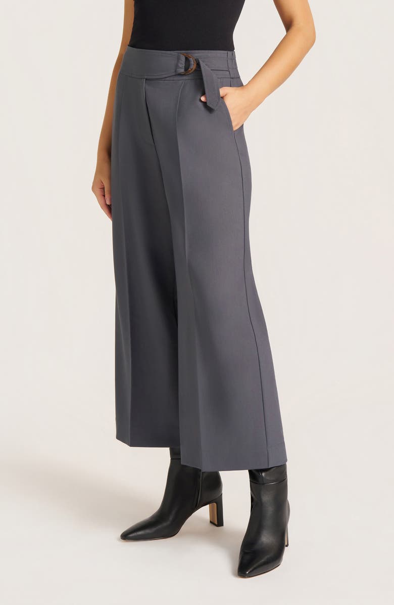 matty m. Hawthorn Pleated Crop Wide Leg Pants, Alternate, color, Storm
