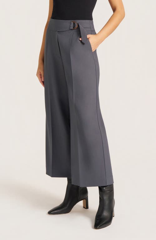Matty M . Hawthorn Pleated Crop Wide Leg Pants In Blue