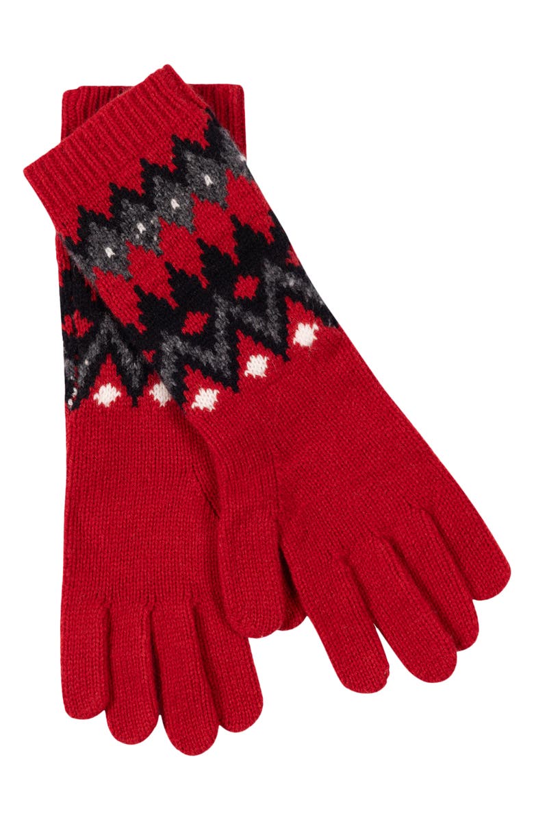 Polo Ralph Lauren Fair Isle Wool Gloves, Main, color, Red Multi