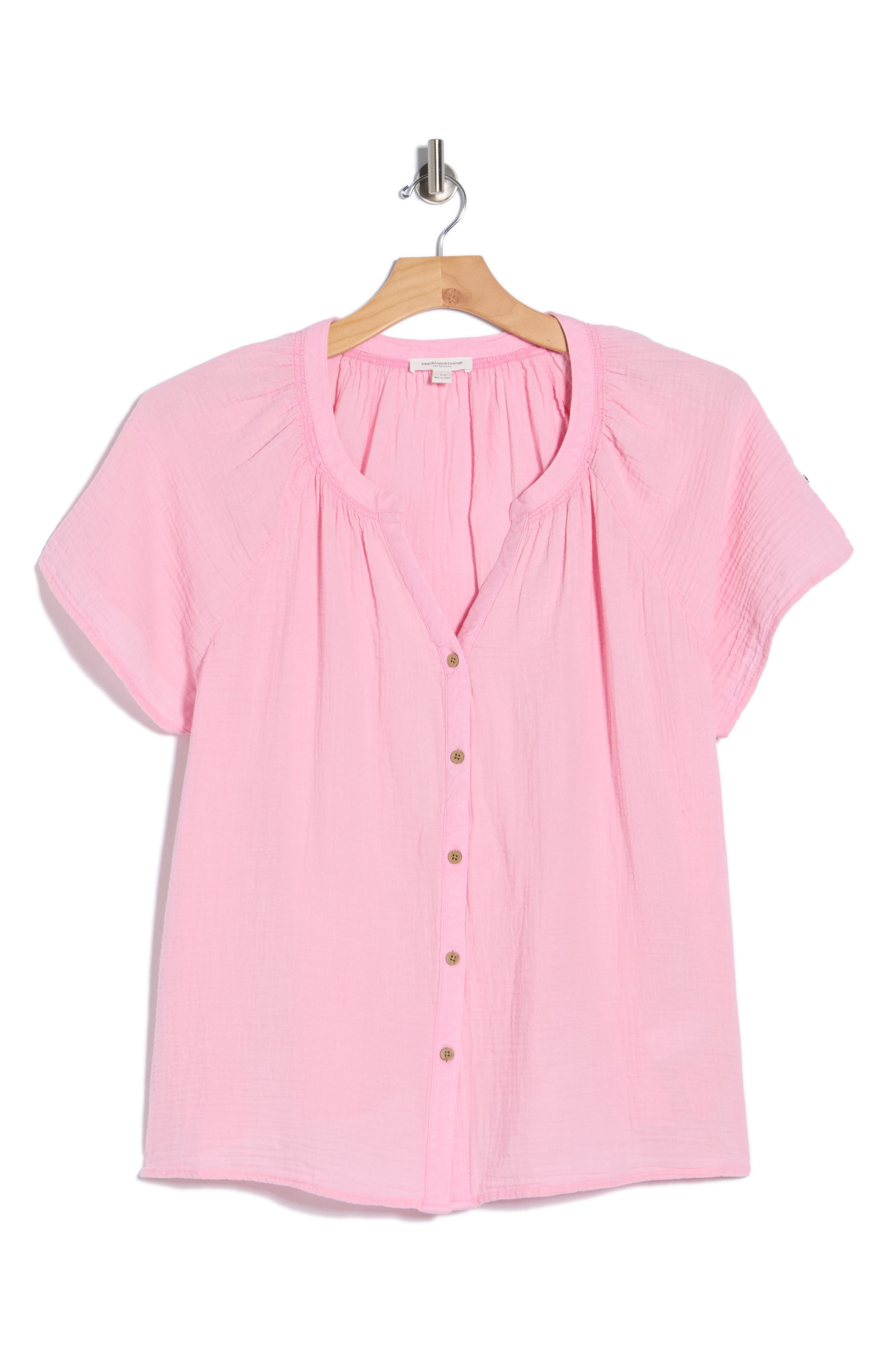 beachlunchlounge Lark Cotton Gauze Button-Up Top