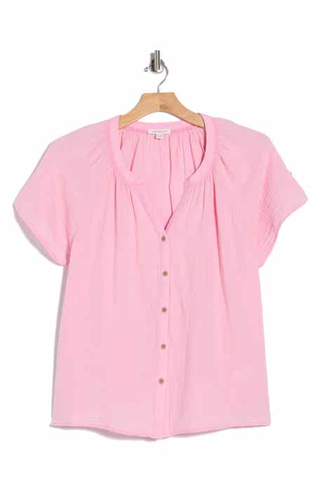 beachlunchlounge Lark Cotton Gauze Button-Up Top